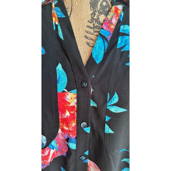 Maeve By Anthropologie Floral Hawaiian  Island Buttondown Blouse/Shirt, Sz 4 - Picture 3 of 10